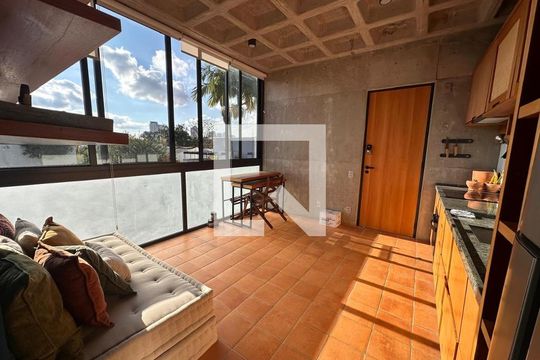 Sala / Cozinha de apartamento para alugar com 1 quarto, 35m² em Brooklin, São Paulo