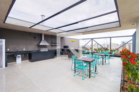 Área comum - Churrasqueira de kitnet/studio à venda com 1 quarto, 24m² em Consolação, São Paulo