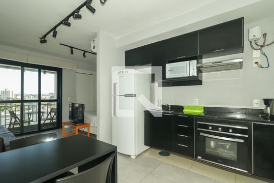 Sala / Quarto / Cozinha de kitnet/studio para alugar com 0 quarto, 60m² em Jardim Botânico, Porto Alegre