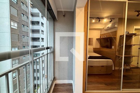 Varanda do Studio de kitnet/studio à venda com 1 quarto, 21m² em Indianópolis, São Paulo