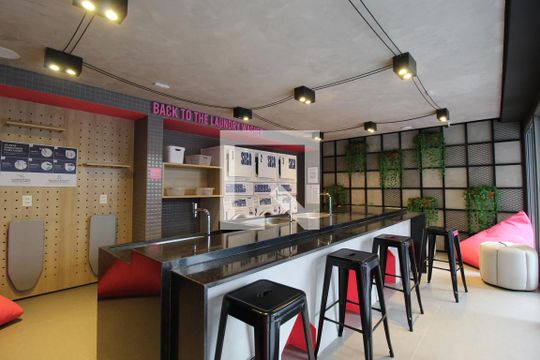Área comum - Lavanderia de kitnet/studio para alugar com 1 quarto, 24m² em Vila Olímpia, São Paulo