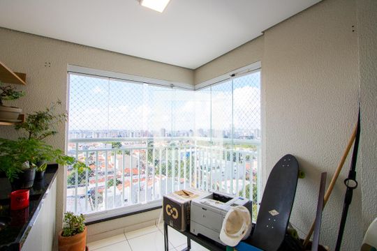 Varanda da sala de apartamento à venda com 2 quartos, 68m² em Vila Apiai, Santo André
