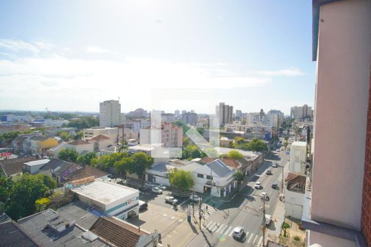 Varanda - Vista Sala/Cozinha  de apartamento à venda com 1 quarto, 30m² em Moinhos de Vento, Porto Alegre