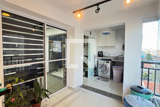 Varanda de apartamento à venda com 3 quartos, 97m² em Vila Scarpelli, Santo André