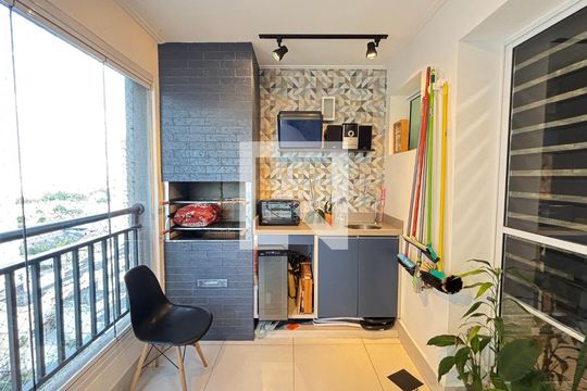 Varanda de apartamento à venda com 3 quartos, 97m² em Vila Scarpelli, Santo André