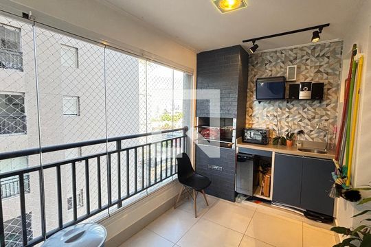 Varanda de apartamento à venda com 3 quartos, 97m² em Vila Scarpelli, Santo André
