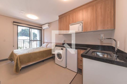 Cozinha - Lavanderia  de kitnet/studio para alugar com 1 quarto, 25m² em Ipiranga, São Paulo