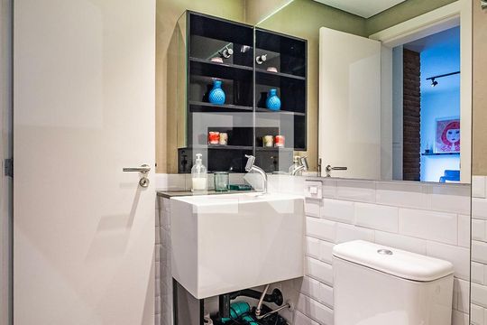 Banheiro de kitnet/studio para alugar com 1 quarto, 37m² em Jardim Paulista, São Paulo