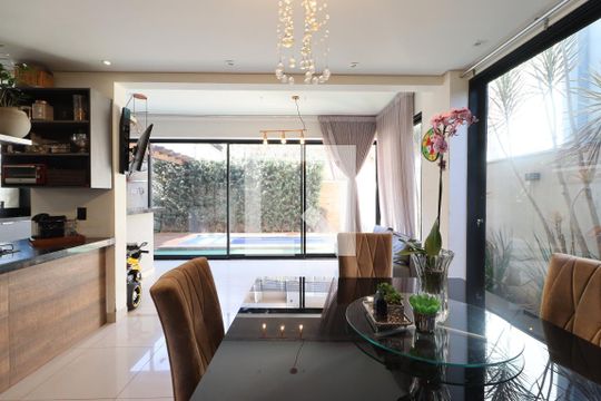 Sala de Jantar de casa de condomínio para alugar com 3 quartos, 197m² em Condomínio Buona Vita Ribeirão, Ribeirão Preto