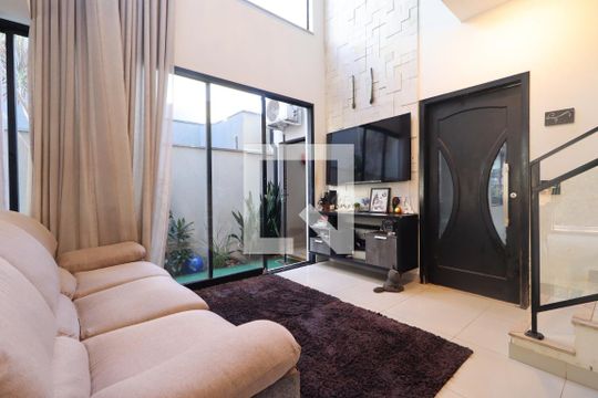 Sala de casa de condomínio para alugar com 3 quartos, 197m² em Condomínio Buona Vita Ribeirão, Ribeirão Preto
