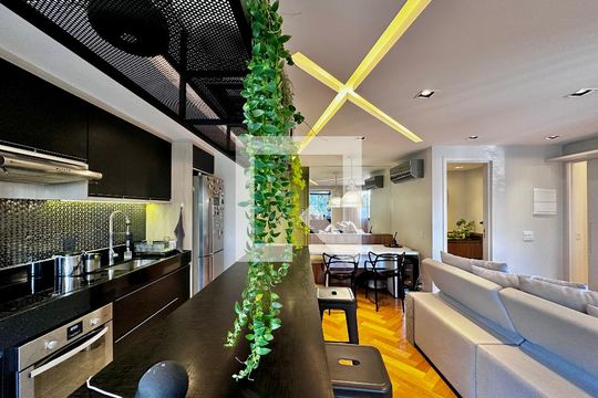 Sala de apartamento à venda com 1 quarto, 56m² em Cidade Monções, São Paulo