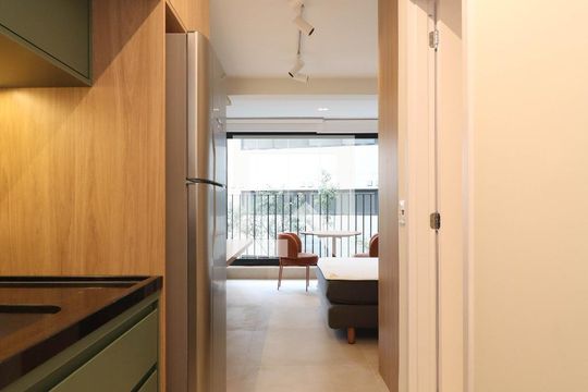 Cozinha de kitnet/studio à venda com 1 quarto, 24m² em Pinheiros, São Paulo