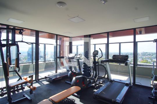 Área Comum - Academia de kitnet/studio para alugar com 1 quarto, 28m² em Petrópolis, Porto Alegre