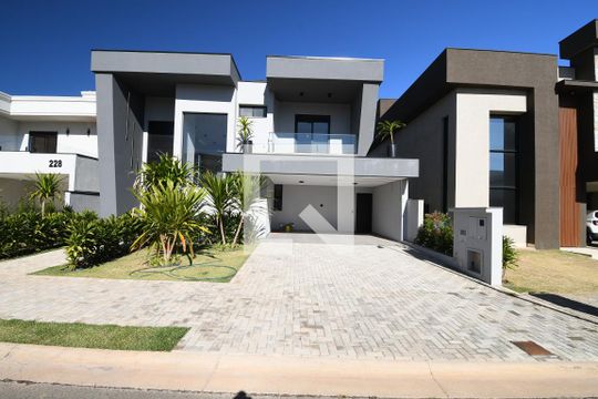Fachada de casa de condomínio à venda com 5 quartos, 420m² em Parque Imperador, Campinas
