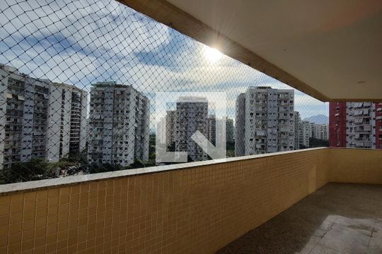 Varanda da Sala de apartamento para alugar com 4 quartos, 129m² em Barra da Tijuca, Rio de Janeiro