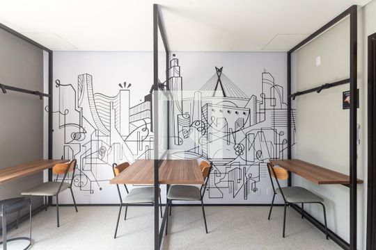 Área comum de kitnet/studio para alugar com 1 quarto, 27m² em Perdizes, São Paulo