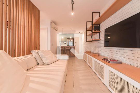 Sala de apartamento para alugar com 1 quarto, 59m² em Brooklin, São Paulo