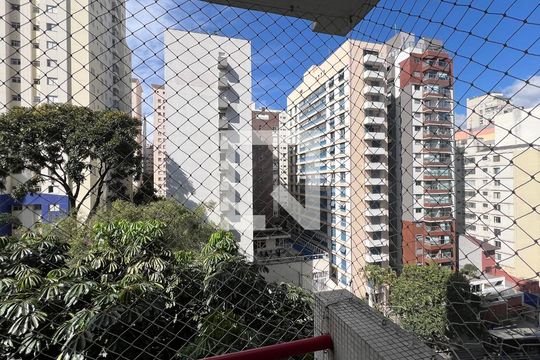 Vista Sacada Sala de apartamento para alugar com 2 quartos, 62m² em Jardim Paulista, São Paulo