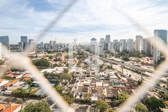 Varanda - Vista de kitnet/studio para alugar com 1 quarto, 33m² em Vila Cordeiro, São Paulo