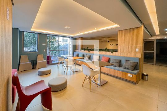 Área comum - Lounge de kitnet/studio para alugar com 1 quarto, 28m² em Liberdade, São Paulo