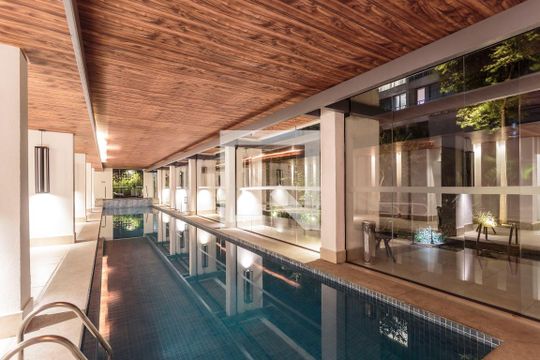 Área comum - Piscina de kitnet/studio à venda com 1 quarto, 41m² em Indianópolis, São Paulo