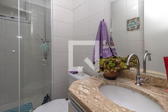 Banheiro Social de apartamento à venda com 2 quartos, 49m² em Jardim Celeste, São Paulo