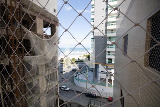 Varanda Vista  de apartamento para alugar com 1 quarto, 53m² em Maracanã, Praia Grande