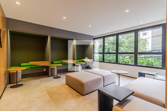 Área comum - Coworking de apartamento à venda com 1 quarto, 29m² em Pinheiros, São Paulo
