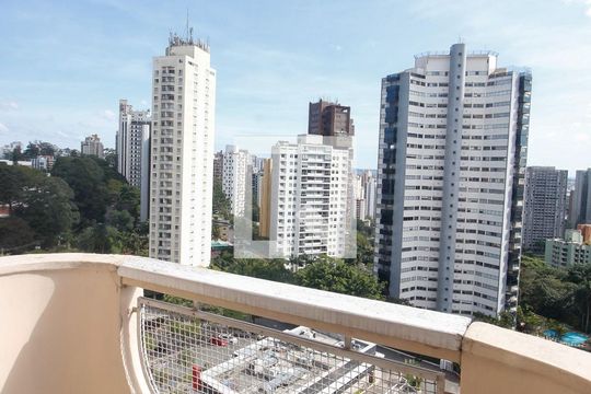 Varanda da Sala de apartamento à venda com 1 quarto, 68m² em Vila Andrade, São Paulo