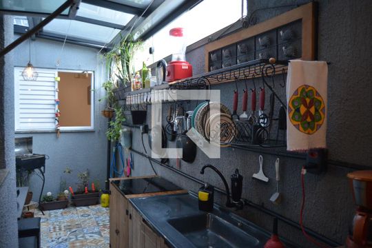 Cozinha de apartamento à venda com 2 quartos, 37m² em Vila Valparaíso, Santo André