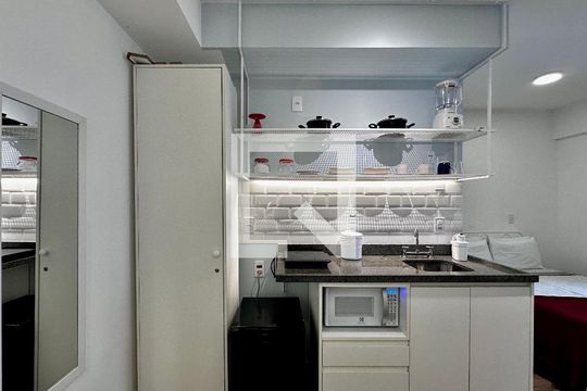 Cozinha de kitnet/studio à venda com 0 quarto, 25m² em Brooklin, São Paulo