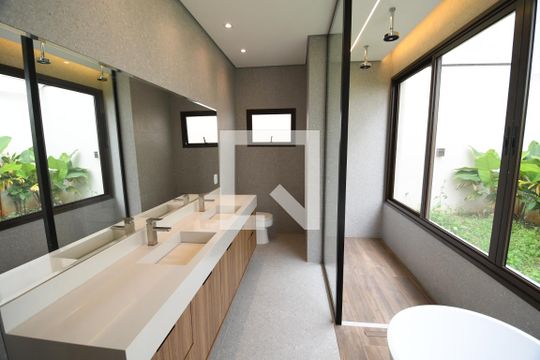 Banheiro da Suíte 1 de casa de condomínio à venda com 3 quartos, 350m² em Parque Imperador, Campinas