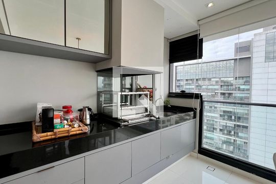 Área comum - Churrasqueira de apartamento à venda com 1 quarto, 71m² em Pinheiros, São Paulo