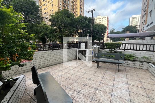 Área comum de kitnet/studio para alugar com 1 quarto, 34m² em Ponta da Praia, Santos