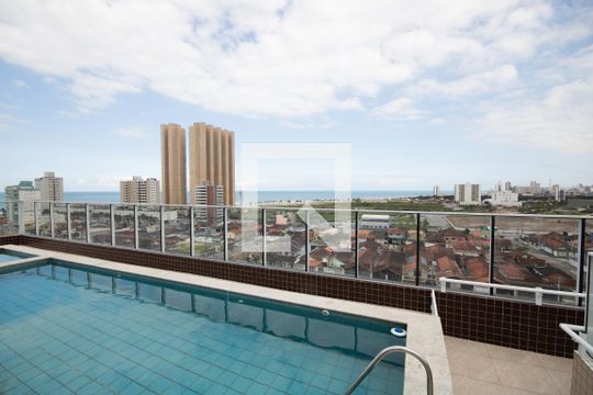 Área comum - Piscina de apartamento para alugar com 1 quarto, 45m² em Nova Mirim, Praia Grande