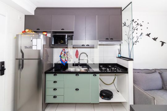 Cozinha de apartamento para alugar com 2 quartos, 35m² em Barra Funda, São Paulo