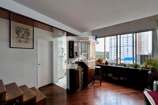 Sala de apartamento à venda com 1 quarto, 50m² em Brooklin, São Paulo