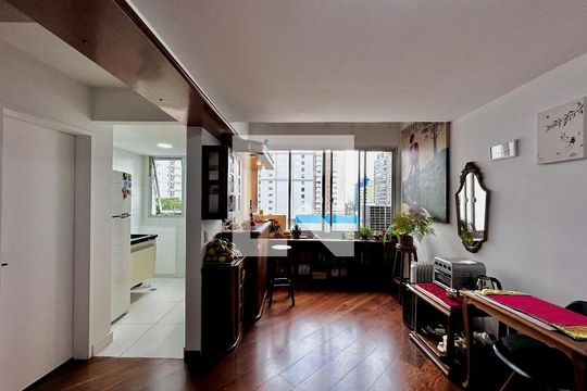 Sala de apartamento à venda com 1 quarto, 50m² em Brooklin, São Paulo