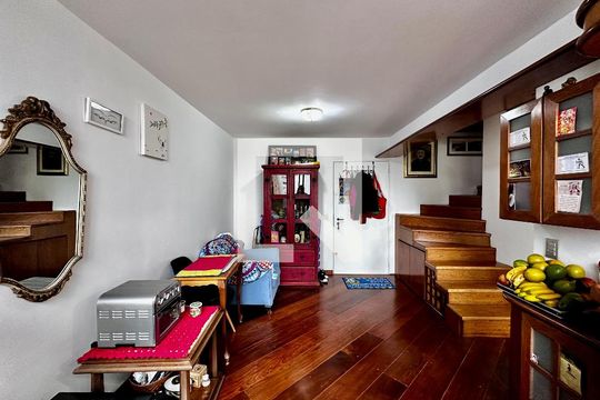 Sala de apartamento à venda com 1 quarto, 50m² em Brooklin, São Paulo