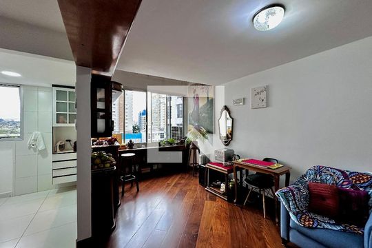 Sala de apartamento à venda com 1 quarto, 50m² em Brooklin, São Paulo