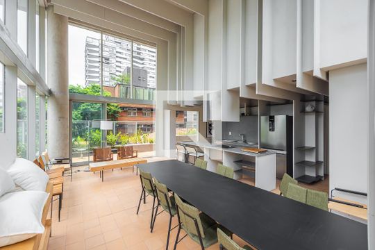 Espaço Gourmet de kitnet/studio para alugar com 1 quarto, 27m² em Pinheiros, São Paulo