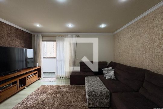 Sala de apartamento à venda com 3 quartos, 105m² em Vila Valparaíso, Santo André