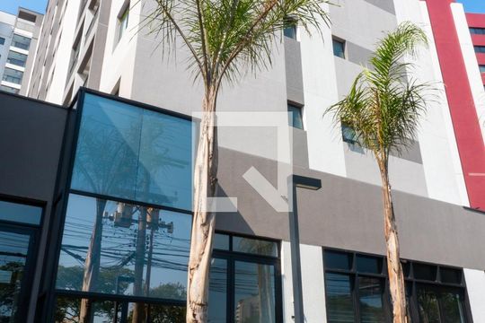 Fachada do Prédio de kitnet/studio para alugar com 1 quarto, 33m² em Mirandópolis, São Paulo