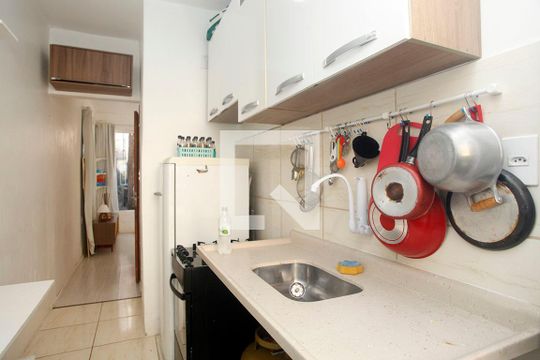 Cozinha e Área de Serviço de apartamento à venda com 1 quarto, 31m² em Centro Histórico, Porto Alegre