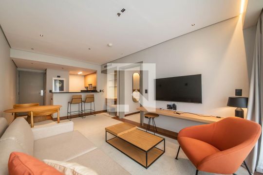 Sala de apartamento à venda com 1 quarto, 60m² em Itaim Bibi, São Paulo