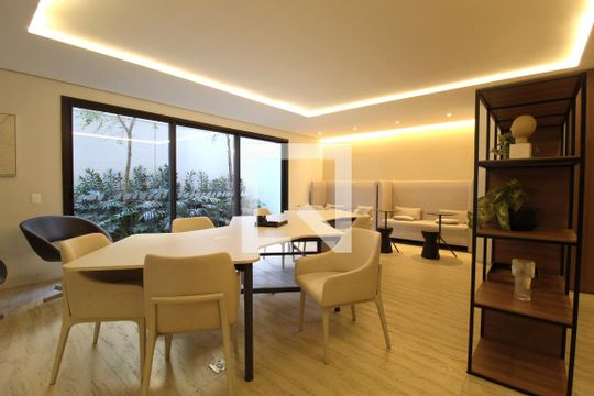 Área comum de kitnet/studio para alugar com 1 quarto, 20m² em Indianópolis, São Paulo