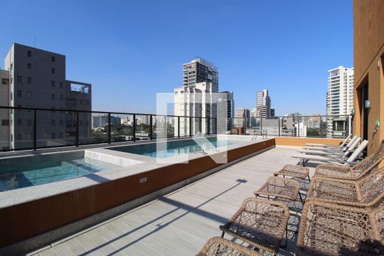 Área comum de kitnet/studio para alugar com 1 quarto, 20m² em Indianópolis, São Paulo