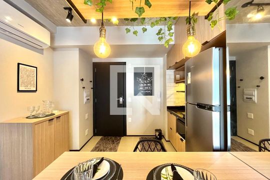 Cozinha de kitnet/studio para alugar com 1 quarto, 27m² em Vila Clementino, São Paulo