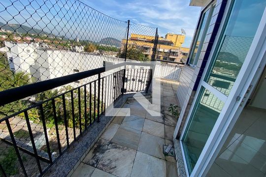 Varanda - Sala - Cobertura de apartamento à venda com 3 quartos, 154m² em Anil, Rio de Janeiro
