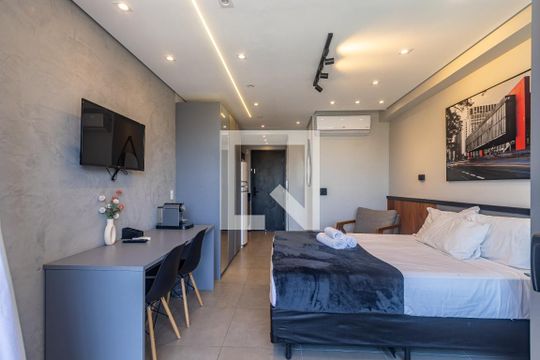 Suíte 1 de kitnet/studio à venda com 1 quarto, 25m² em Indianópolis, São Paulo